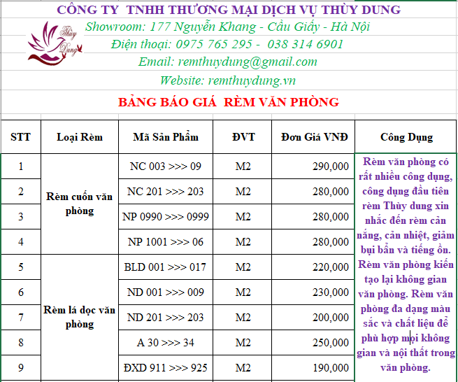 Rèm cuốn văn phòng tại Trúc Bạch, Ba Đình