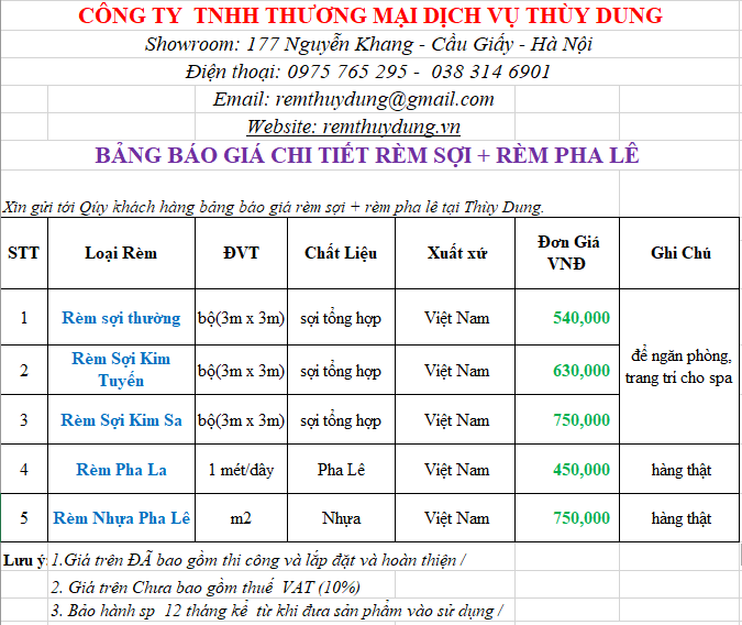 Địa chỉ cung cấp rèm sợi tại Thanh Xuân 0975765295