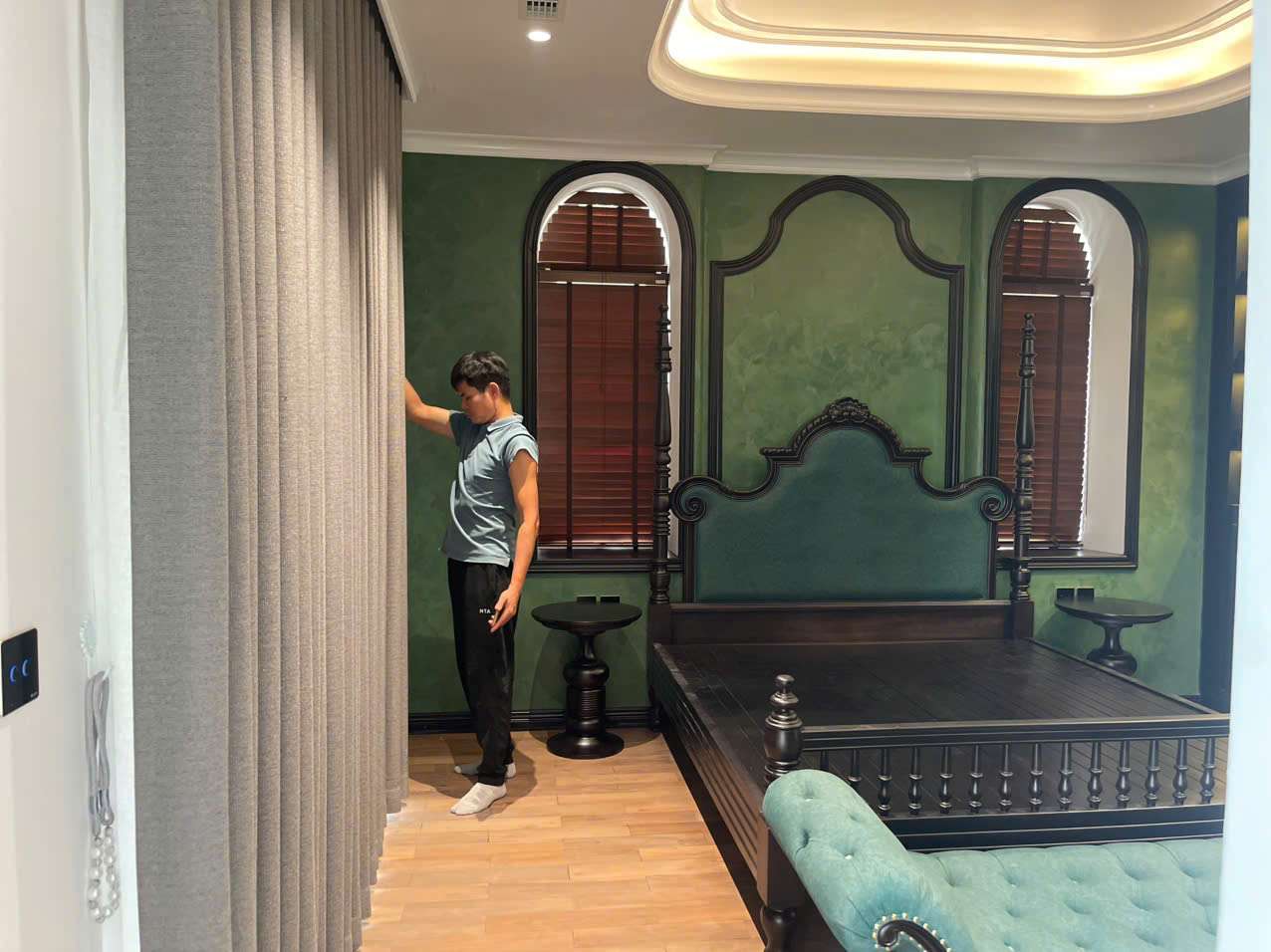 LẮP RÈM VẢI 2 LỚP, RÈM GỖ TẠI HÙNG VƯƠNG, PHÚ THỌ