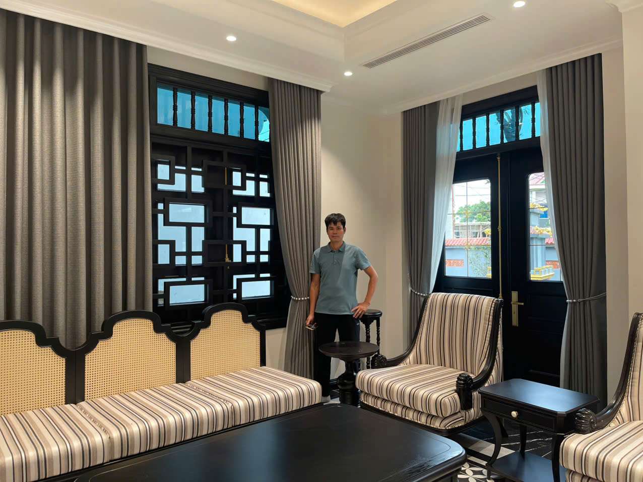 LẮP RÈM VẢI 2 LỚP, RÈM GỖ TẠI HÙNG VƯƠNG, PHÚ THỌ