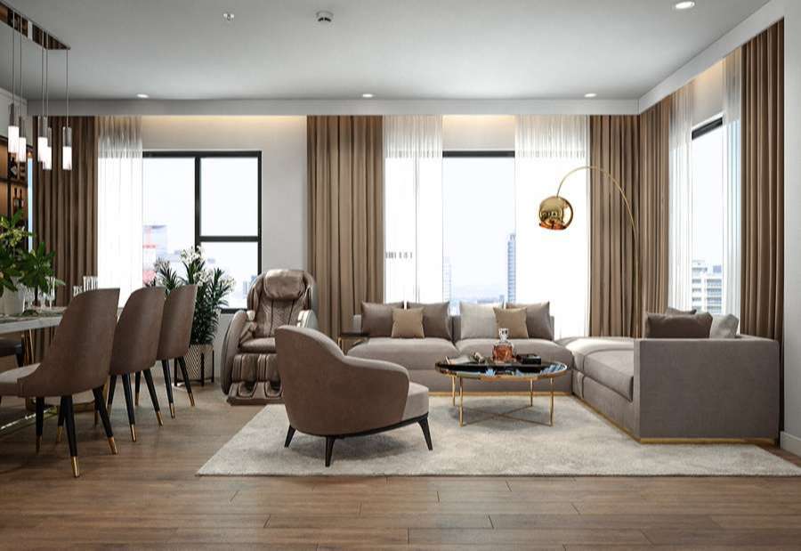 Rèm vải 2 lớp chống nắng tại Thượng Đình, Thanh Xuân
