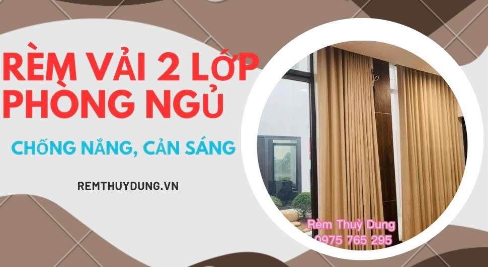 Rèm vải 2 lớp phòng ngủ đẹp tại Hoàng Mai