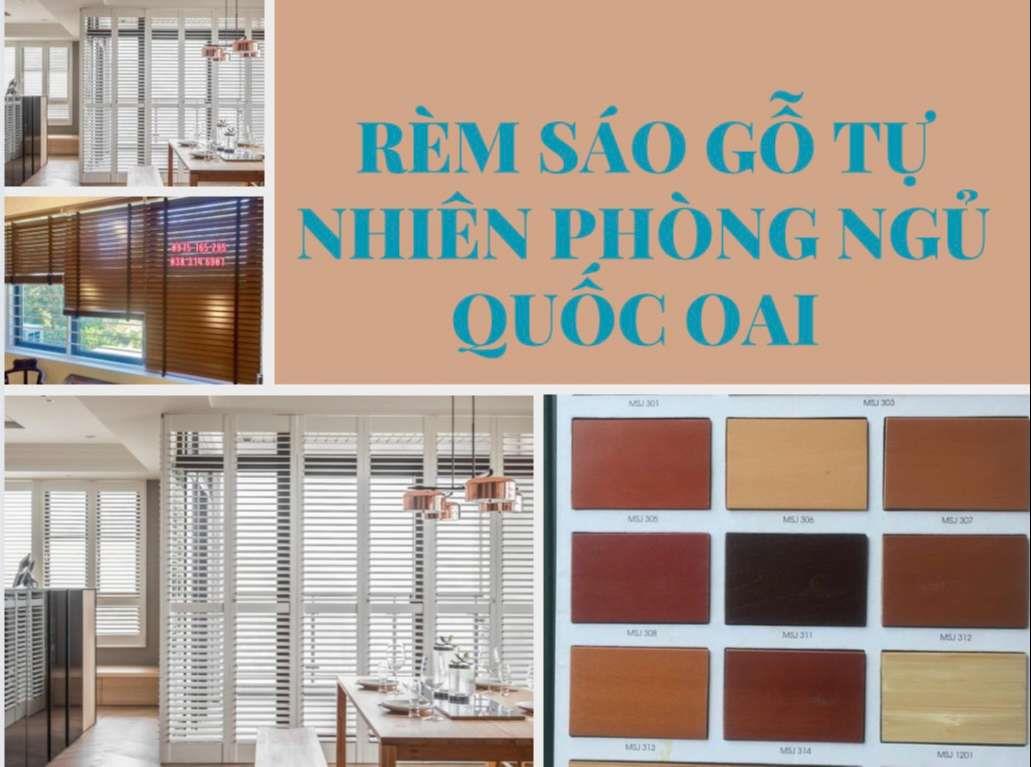 RÈM SÁO GỖ TỰ NHIÊN PHÒNG NGỦ TẠI QUỐC OAI